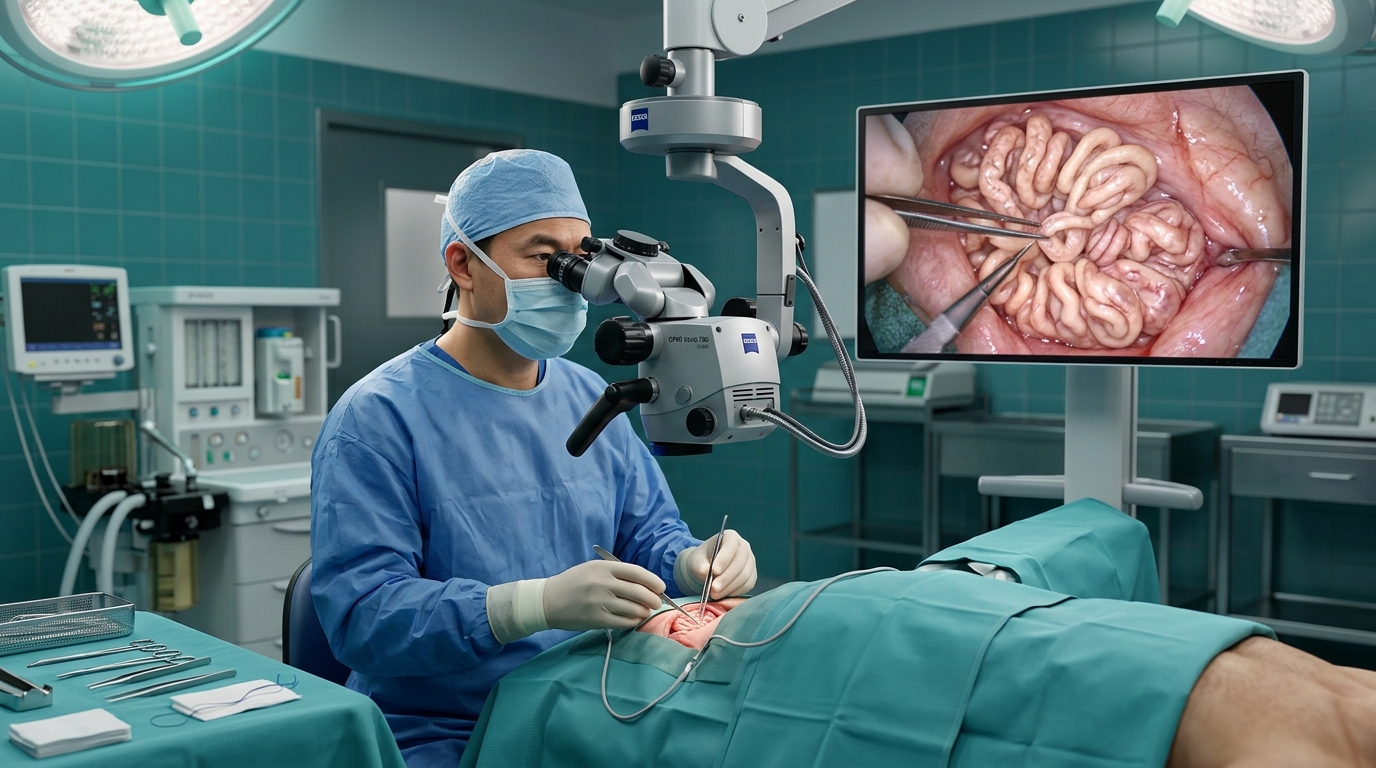 Bác sĩ phẫu thuật vi phẫu tinh hoàn Micro-TESE cho bệnh nhân hội chứng Klinefelter